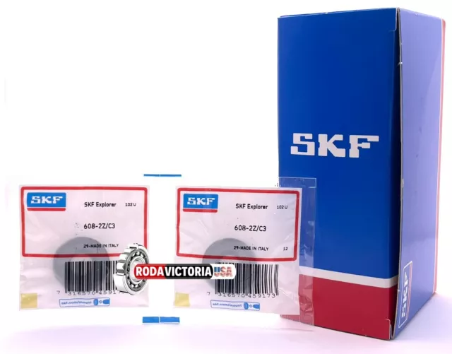 (2 PCS) SKF 608 ZZ 8x22x7mm Metal Shielded Deep Groove Ball Bearing SKF 608 2Z