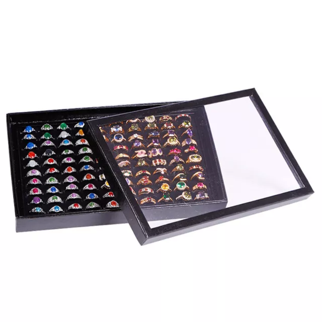 100-slot Organizer Case Tray Holder Earring Storage Box Jewelry Ring Display