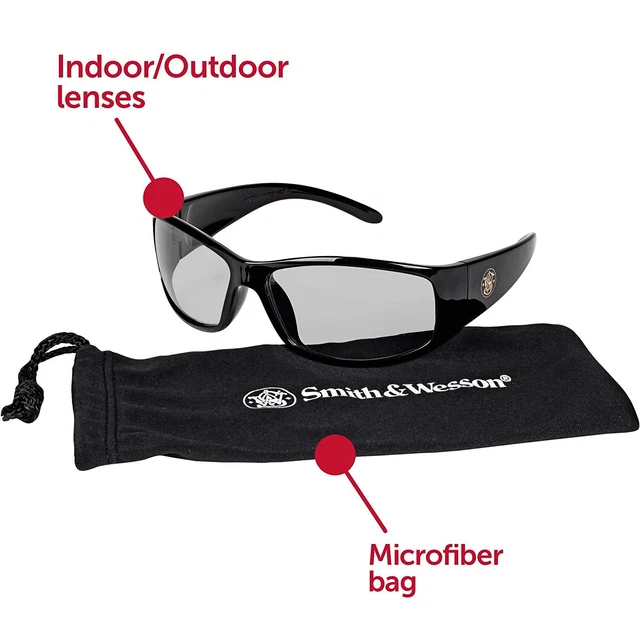 Smith & Wesson 21306 Elite  Safety Sun Glasses Indoor/Outdoor Lens Each 3