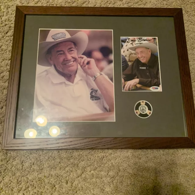 Framed Doyle Brunson Autograph Photo Signed COA PSA Poker WSOP World Series