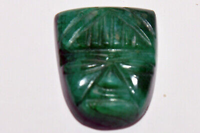Pre-Columbian JADE Green Face Head Pendant Jewelry Ancient Artifact Royalty 2