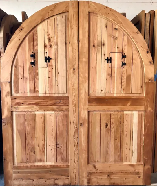 Rustic reclaimed solid lumber Double door wine room castle story book Doug Fir 2