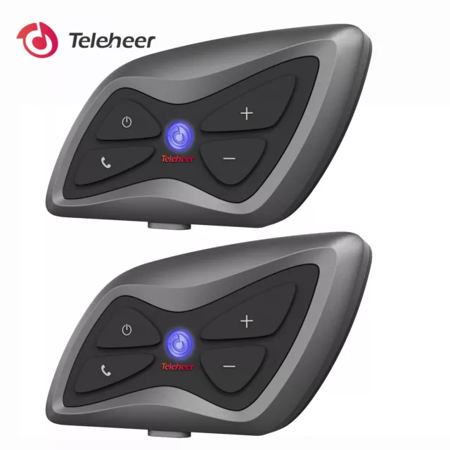 2x T6 PLUS Motorrad Intercom Headset Helm Gegensprechanlage Bluetooth5.1 Headset