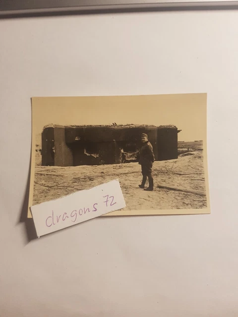 Foto Westfront France Bunker ,Bunkeranlage Maginot??+Offizier WH+zerstört +orig