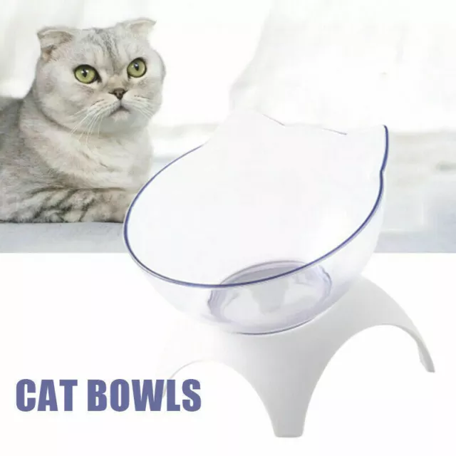 Non-slip 15°Tilted Cat Bowls w/Raised Stand Pet Food Water Bowl Cats Dog FeF#DC
