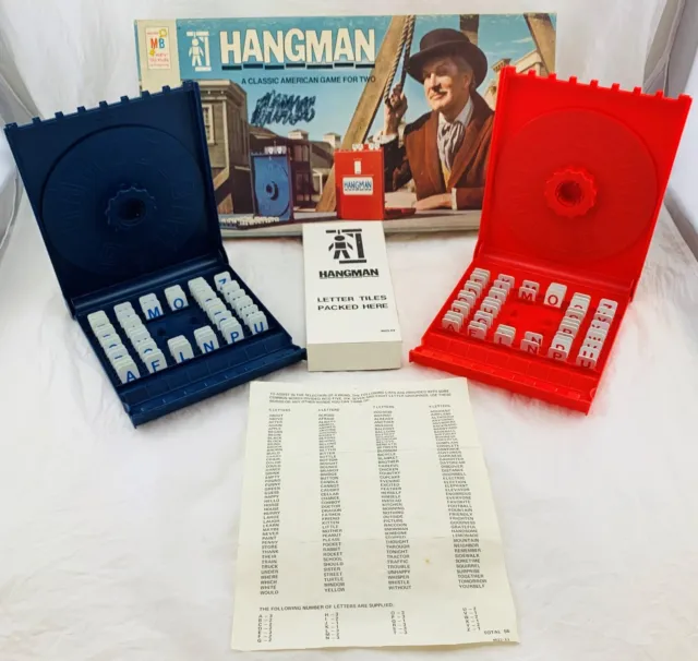 1976 Hangman Game by Milton Bradley Complete in Very Good Cond FREE SHIP