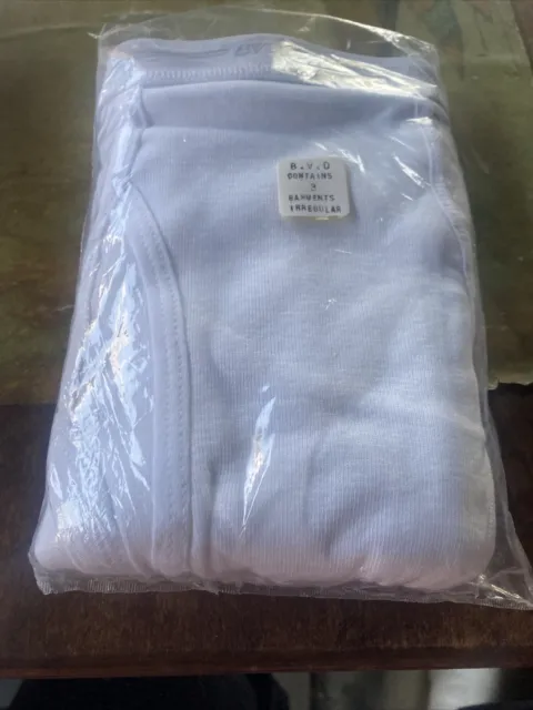 Vtg Bloopers White Cotton Briefs Underwear 3 Pr Mens 80s Irregular M 34-36 NOS