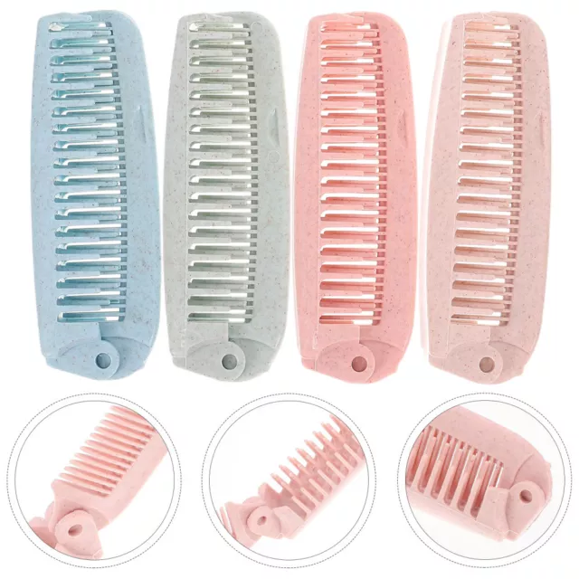 4 PCS Women Travel Foldable Comb Baby Braiding Brush Portable
