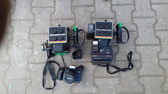 foto-kameras-konvolut -vintage -1x polarold+2x polarold miniportrat+1x minolta