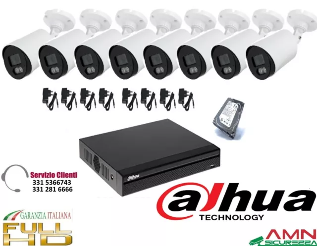 Kit Videosorveglianza Dvr Dahua 8 Ch 5Mp 8 Telecamere Ahd Hard Disk 2Tb Ip Cloud