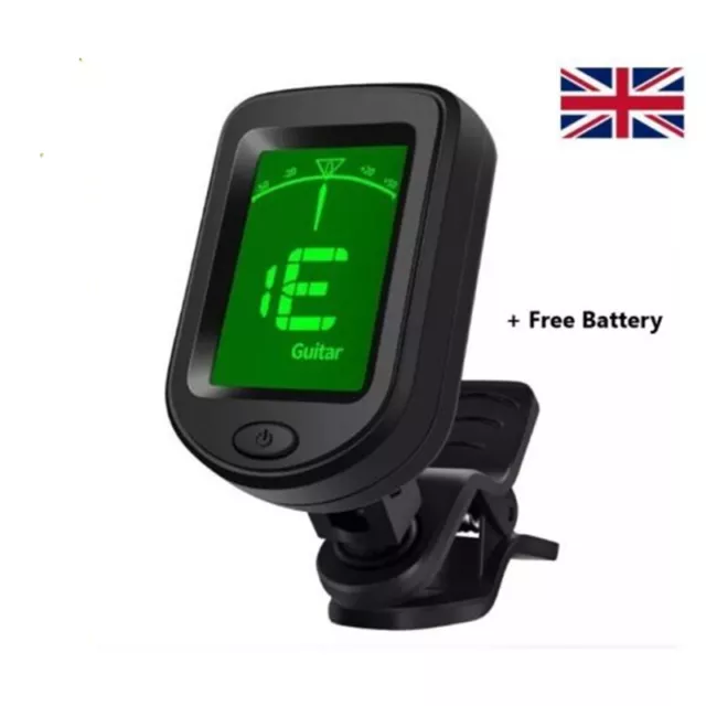 Digital Chromatic LCD Clip-On Tuner For Guitar Ukulele Violin Acoustic Electric