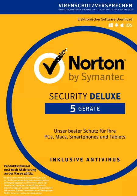 NORTON Security Deluxe  2024 • 5 Geräte 1/2/3 Jahre ESD Internet Security