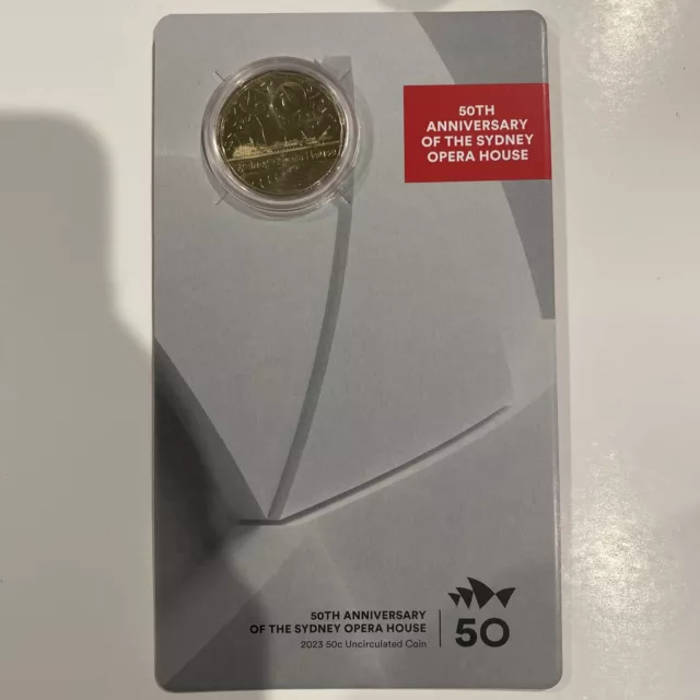 2023 RAM Carded 50c Coin  50th Anniversary of the Sydney Opera House UNC