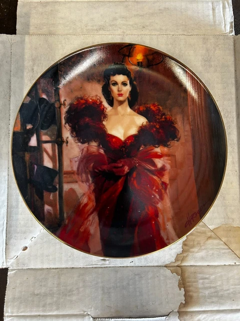 GONE WITH THE Wind Collector Plate "The Red Dress" Bradford Exch. Scarlett  22.01 - PicClick UK