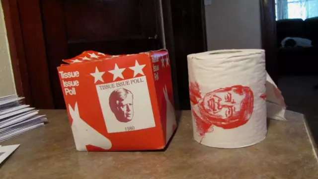 Vintage Tissue Issue Poll 1980 Jimmy Carter Toilet Paper In Box Political