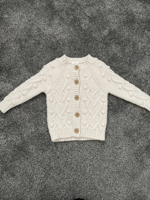 Cardigan NEXT bambina lavorato a maglia crema 18-24 mesi