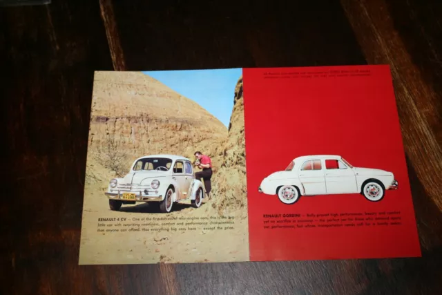 Prospekt Renault 4CV und Renault Dauphine USA ca. 1959