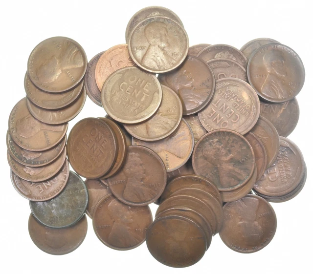 Roll of 50 1917-S Lincoln Wheat Cent - Huge Hoard Collection Lot *0187