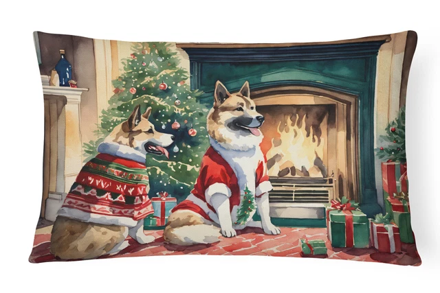 Akita Christmas Canvas Fabric Decorative Pillow DAC1218PW1216