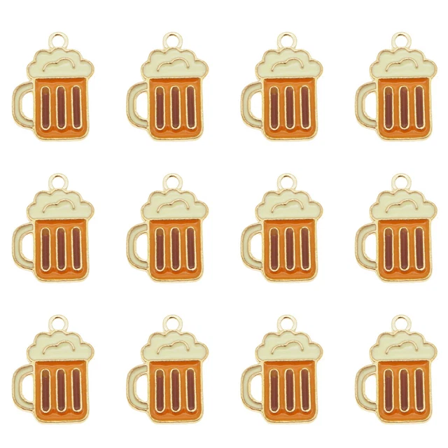 10 Stück Bunt Emaille Legierung Flasche Bier Anhänger Charme Schmuck DIY Zubehör