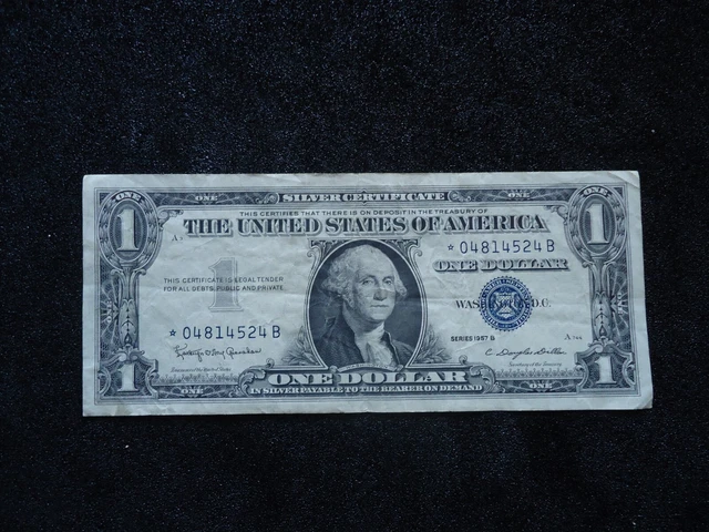 1957B US Silver Certificate one dollar star note/paper money. *04814524B