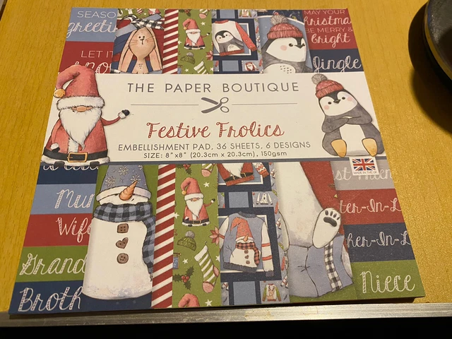 The Paper Boutique - Festliche Frolics Verzierungspad - 8x8 36 Blatt - Neu
