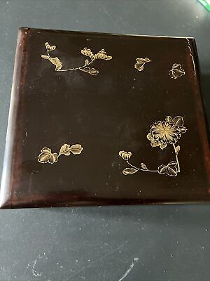 Large Japanese Lacquer Wooden Ware box. 9”X8.2”