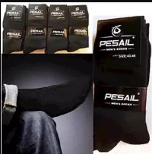 Pesail Lot 6 Paires Chaussettes,Chaussette Homme,Chaussette Coton Noir