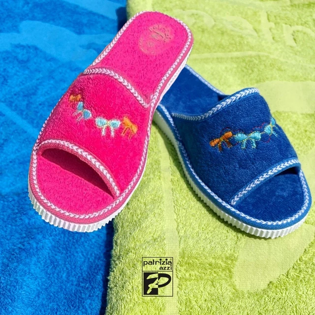 Pantofole Donna Patrizia Azzi AZ68 - Chiuse, Morbide, 100% Made In Italia, Tomaia Tessuto, Suola Antiscivolo