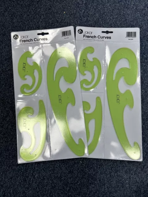 Regla de plantilla Jakar Draughtsman curvas francesas (conjunto de 3) para dibujo a tinta/lápiz