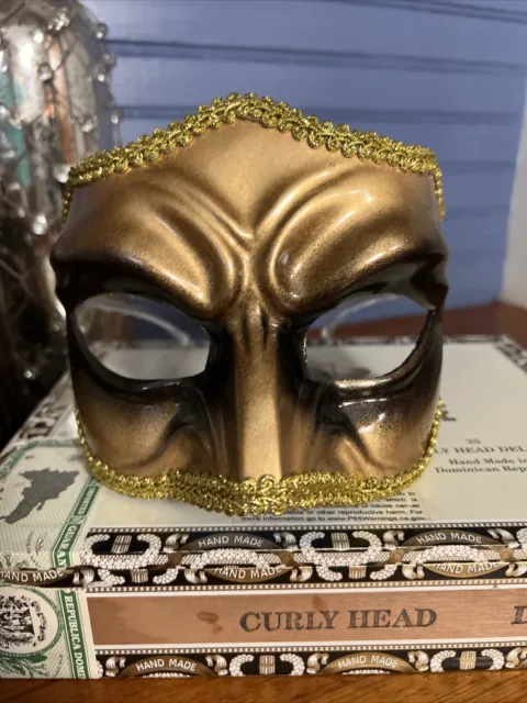 Gold Black Masquerade Ball Half Face Eye Mask Mardi Gras Phantom Opera Costume