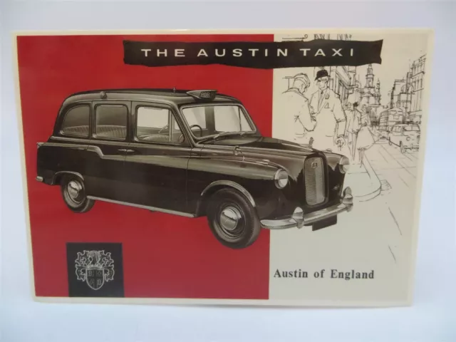Vintage Advertising Postcard, 1963 Austin Taxicab of England, Unused