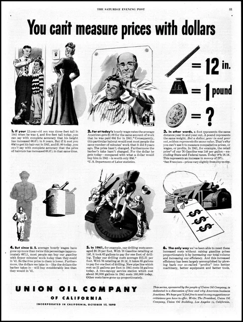 1949 Union oil co California barber woman boy haircut vintage art Print Ad adL42
