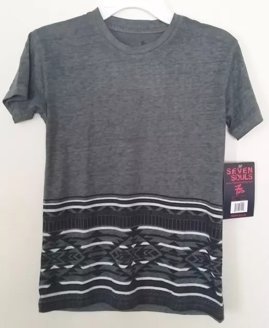 NWT Boys Seven Souls Gray Cotton Blend Tee Size 6 MSRP $22