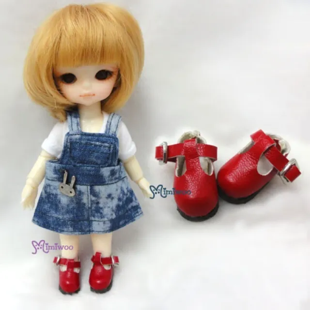 SBB002RED Mimiwoo Middie Blythe Obitsu 11cm Doll 2.2cm Maryjane Shoes RED