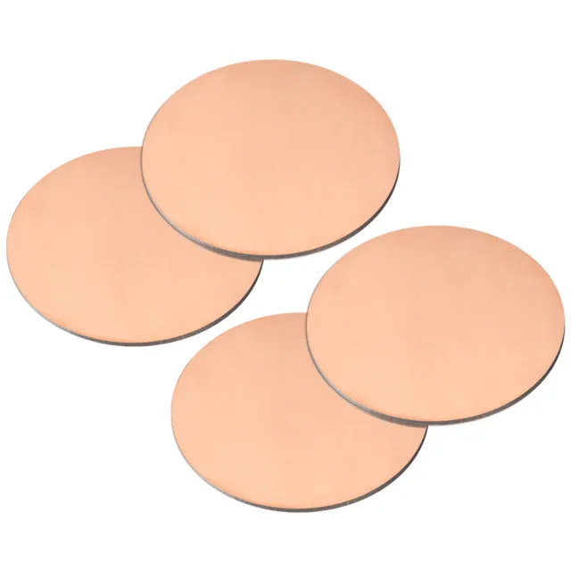 Pure Copper Sheet, 4pcs 1 3/4" x 0.04" 18 Gauge T2 Copper Metal Round Plate