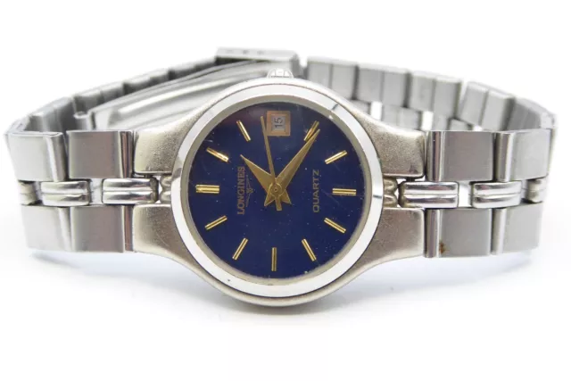 Longines Quartz Steel blue dial for lady.