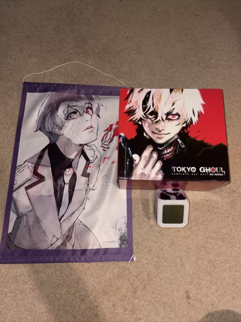 Tokyo Ghoul complete box set With Ken Kaneki Banner And Digital Clock(+alarm)