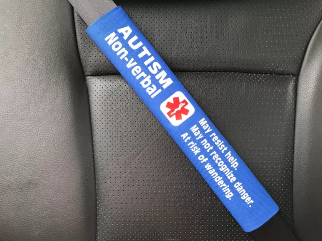 Autism Non-verbal Medical Alert Seat Belt Safety Cover