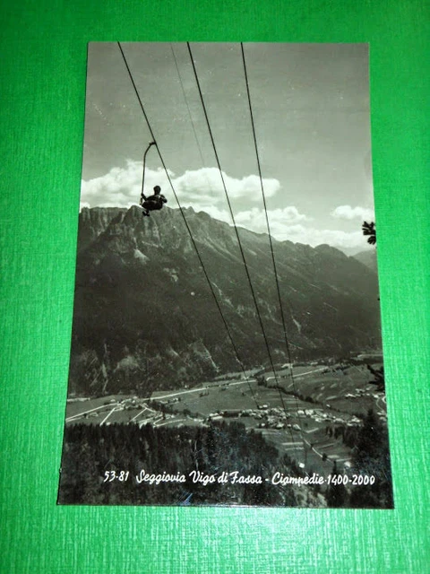 Cartolina Seggiovia Vigo di Fassa - Ciampedie 1935 ca..