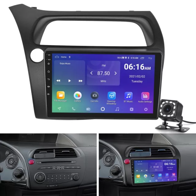 Für 2006-2011 Honda Civic Schrägheck 32GB Android 13 Autoradio GPS WIFI FM + Kam
