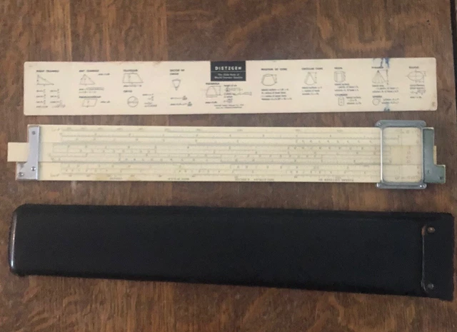 VINTAGE EUGENE DIETZGEN Co. Slide Rule Microglide Log Ruler with Case ...