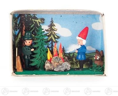 Miniatur Zündholzschachtel Rumpelstilzchen  B= x H=ca 5,5 cmx4 cm NEU Erzgebirge