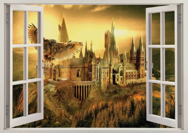 Harry Potter Castle AlleyHogwarts  3D Window Sticker Wall Poster Decal Mural 820