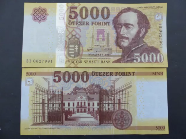 Billet de banque banknote HONGRIE HUNGARY UNGARN 5000 FORINT 2016 NEW NEUF UNC