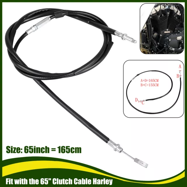 65" 165cm Brake Clutch Cable Wire Line Fit For Harley Sportster 1200 Low XL1200L