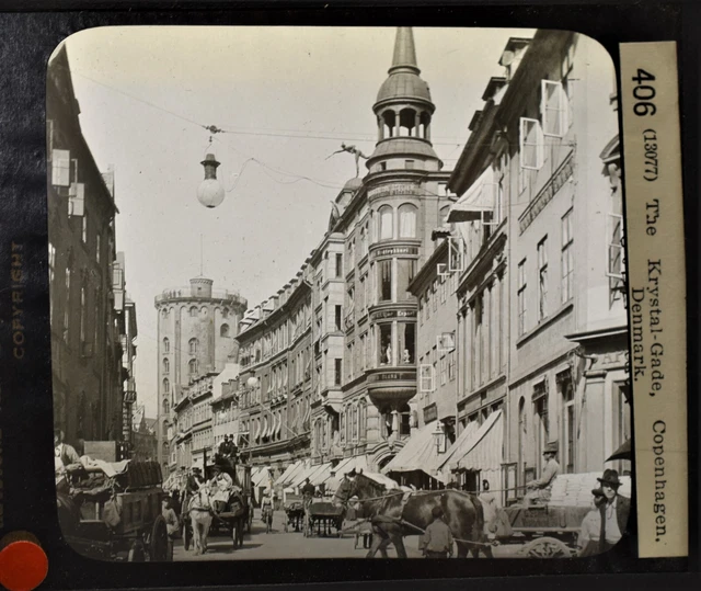 12-406 Magic Lantern Glass Slide Photo The Krystal Gade Copenhagen Denmark