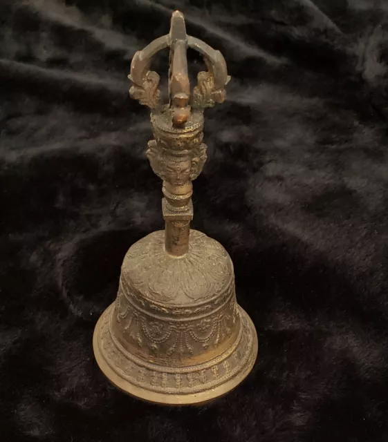 Antique Vintage Buddhist Tibetan Ritual Temple Bell ,Very Rare!!  5'' 3/4 X 3''
