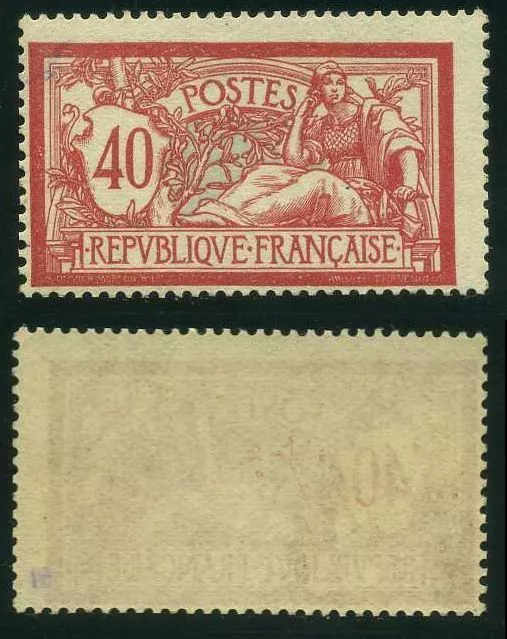 FRANCE STAMP TIMBRE N° 119  " TYPE MERSON  40c  ROUGE ET BLEU   " NEUF xx TB