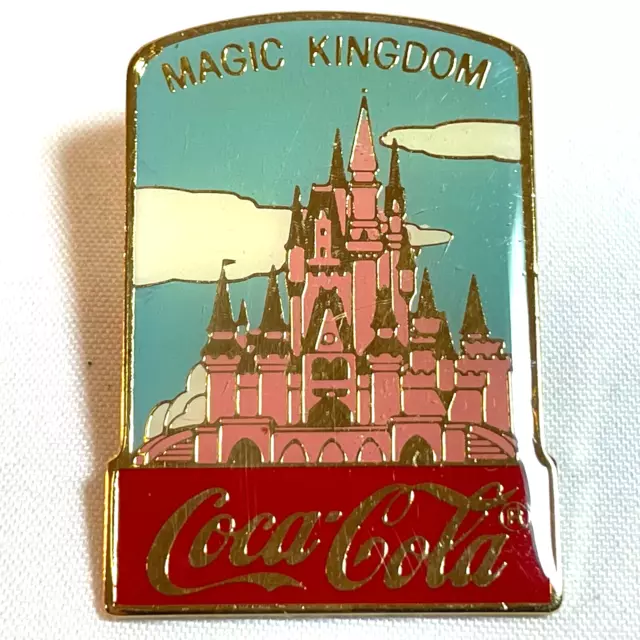 VTG MAGIC KINGDOM Coca-Cola Walt Disney World WDW 15th Anniversary Cast Pin 1986